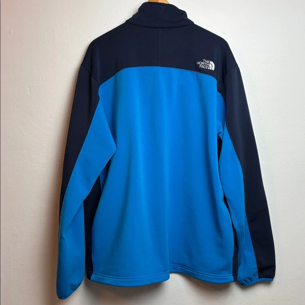 The North Face Men’s Softshell Fleece Lined Jacket Blue Color Block Full Zip XXL